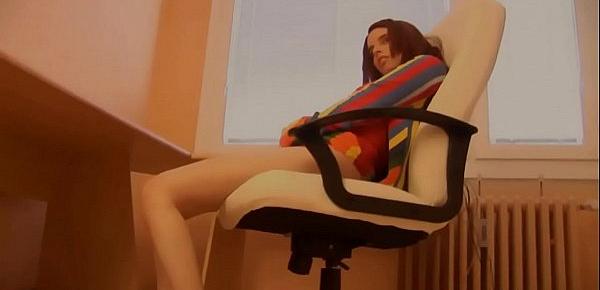  Beautifully masturbating in my attractive clothes on a chair